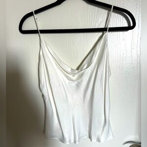 Zara Elegant White Cowl Neck Camisole large